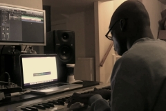 David in work mode @ Overflow Records.