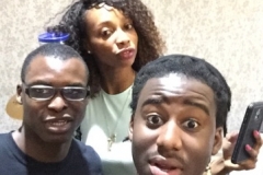 Nyamekye, David, and Porcia in a selfie after a church event.