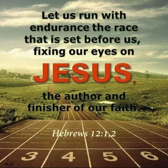 Keep your focus on Christ and keep running towards Him. His arms are still opened ready to receive you!!!